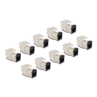 DeLOCK Keystone Modul RJ45 jack to LSA Cat.6A toolfree black set 10 pieces