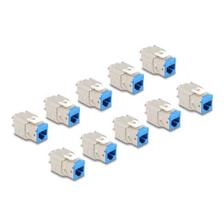 DeLOCK Modulo Keystone RJ45 femmina a LSA Cat.6A non richiede attrezzi blu set da 10 pezzi