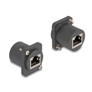 DeLOCK Modulo Tipo-D RJ45 da femmina per femmina con viti nero