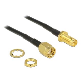 DeLOCK 88876 coaxial cable 0.2 m RP-SMA Black