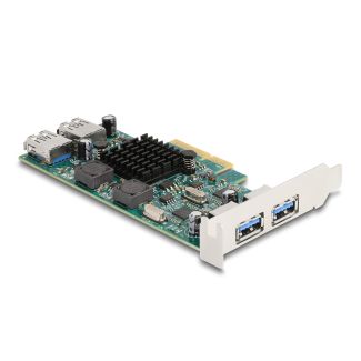 DeLOCK Scheda PCI Express x4 a 2 x USB 5 Gbps Tipo-A esterno + 2 x USB 5 Gbps Tipo-A interno a doppio canale - Form Factor a Basso Profilo