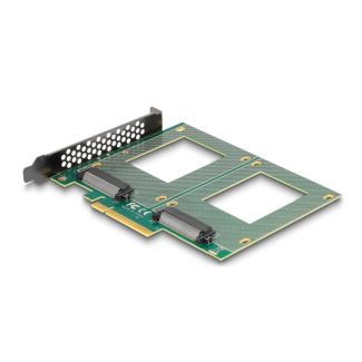 DeLOCK PCI Express 4.0 x8 Card to 2 x internal U.2 NVMe SFF-8639 - Bifurcation (LxW: 144 x 122 mm)