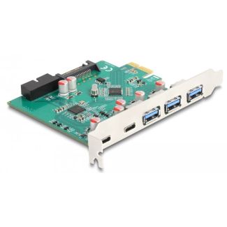 DeLOCK Scheda USB 5 Gbps PCI Express x1 a 3 x USB Tipo-A esterno + 2 x USB Type-C esterno femmina e 1 x USB interno a 19 pin maschio