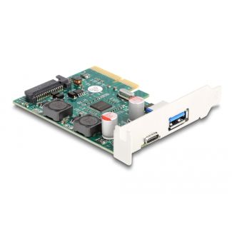 DeLOCK Scheda PCI Express x4 per 1 x USB 10 Gbps Type-C femmina esterno + 1 x USB 10 Gbps Tipo-A femmina - Form Factor a Basso Profilo