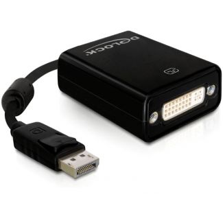 DeLOCK 61847 video cable adapter 0.125 m DisplayPort DVI-I Black