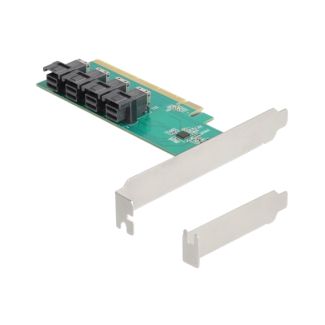 DeLOCK Express x16 Card to 4 x internal SFF-8643 NVMe - Bifurcation - Low Profile Form Factor