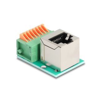 DeLOCK 90653 cable gender changer RJ45 8 pin terminal block Green, Silver